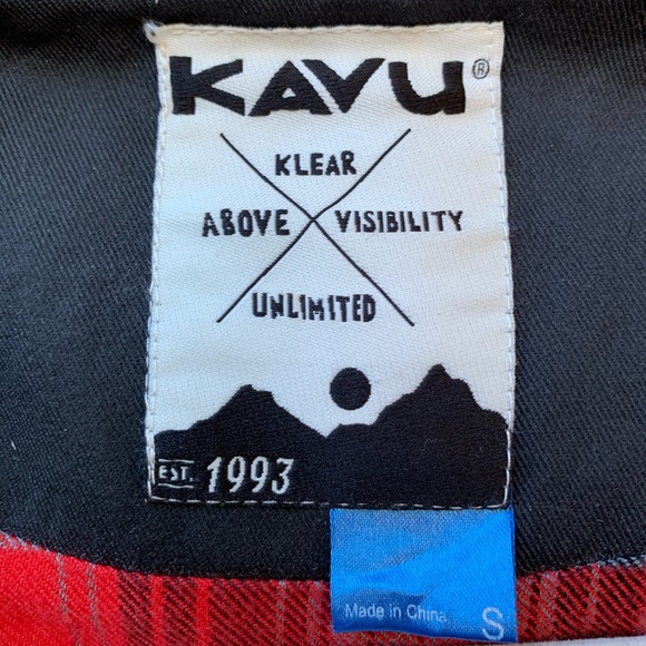 KAVU 100% cotton red flannel lined hooded jacket - Picture 14 of 16